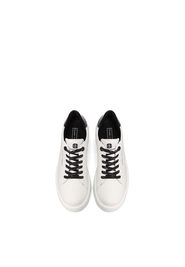 sneakers da donna con suola platform queen helena bianco nero