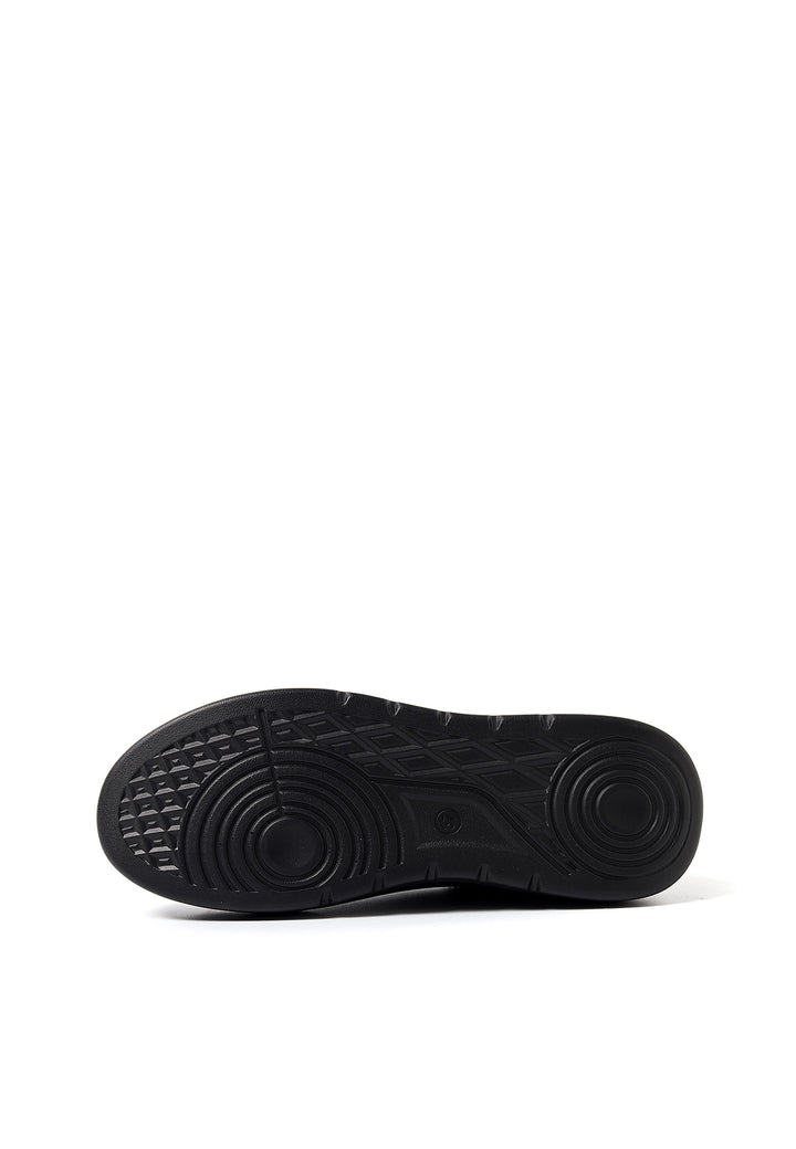 Scarpe sneakers da donna colore nero stringate con platform