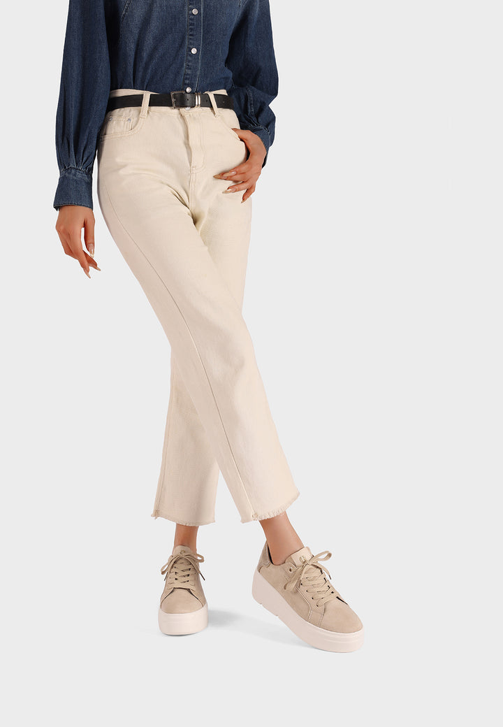 scarpe sneakers beige suola alta con lacci