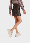 Sneakers da donna beige Queen Helena con lacci, suola alta e dettaglio lucido sul retro