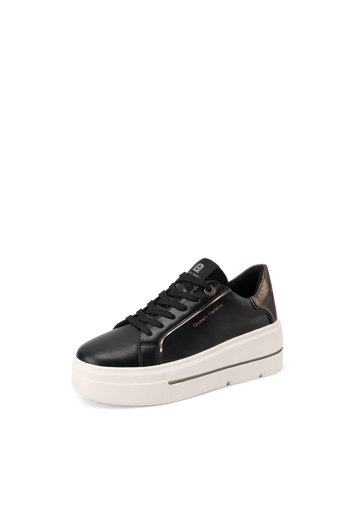 scarpe sneakers nere suola alta con lacci