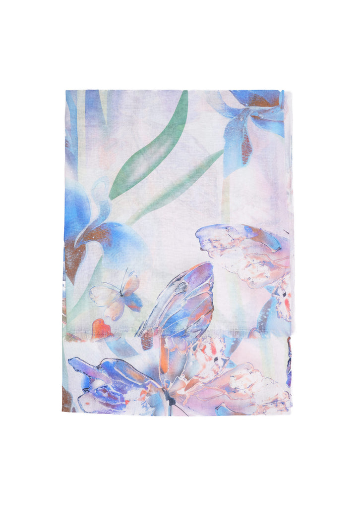 Sciarpa foulard in viscosa colore azzurro