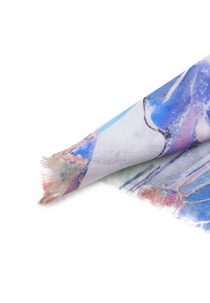 Sciarpa foulard in viscosa colore azzurro