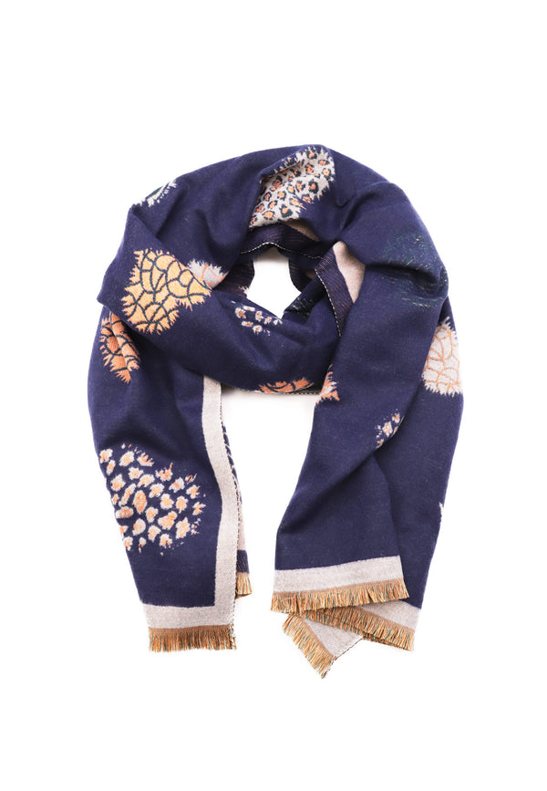 Sciarpa foulard in viscosa colore navy