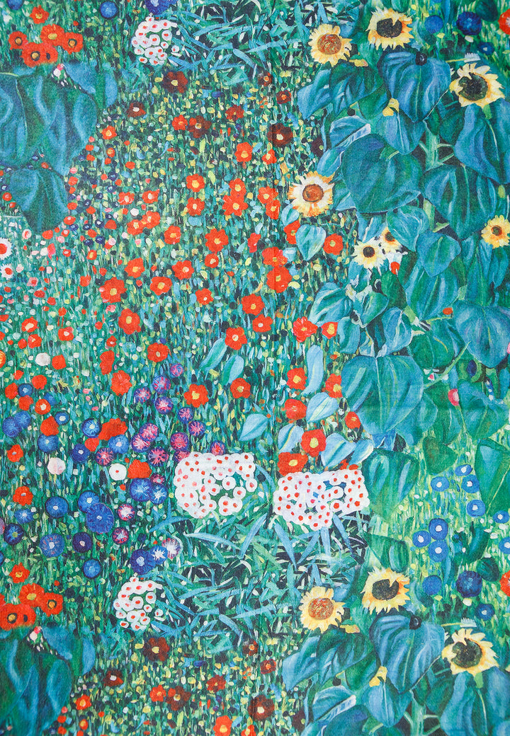 sciarpa foulard con frange colore blu