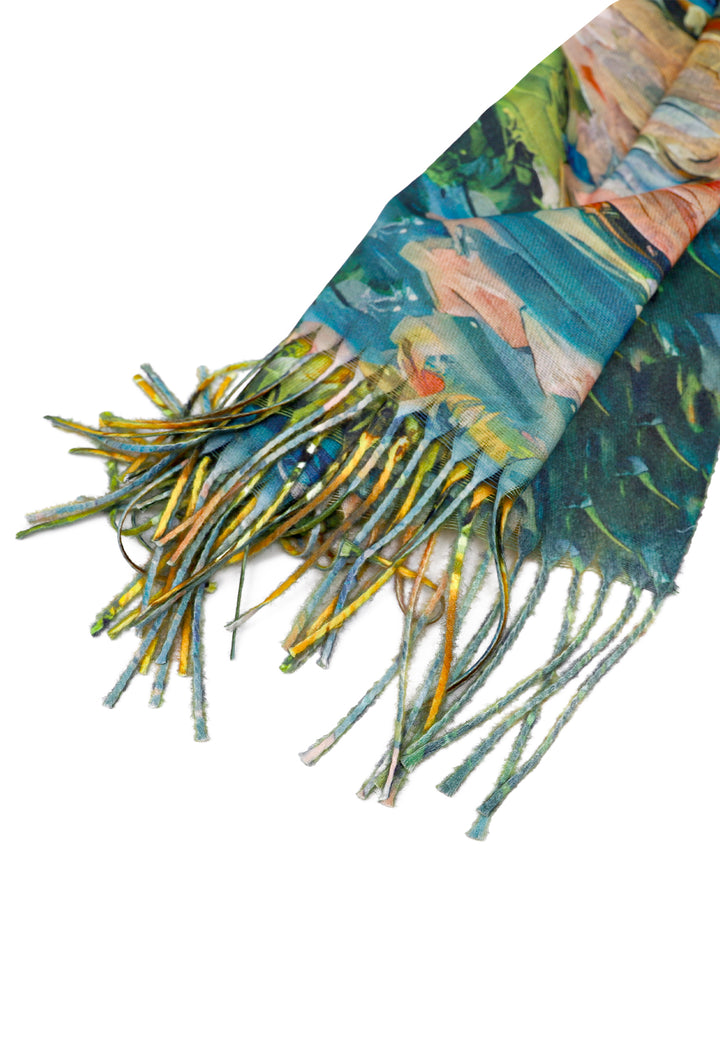 sciarpa foulard in viscosa con stampa notte stellata di van gogh