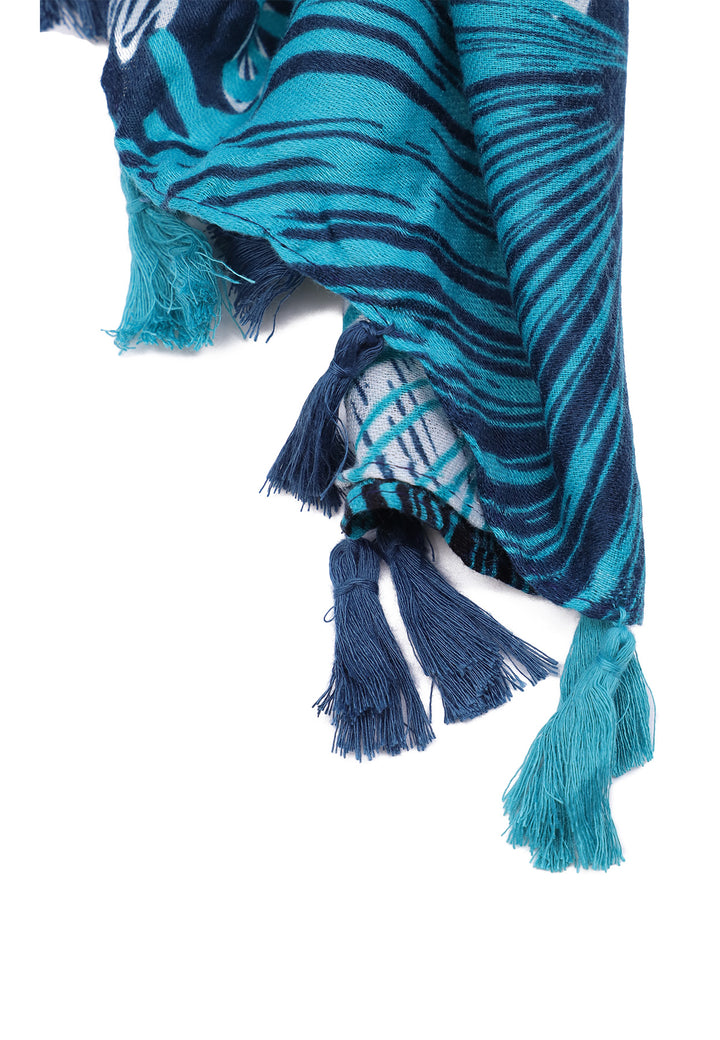 sciarpa foulard con trama astratta colore blu