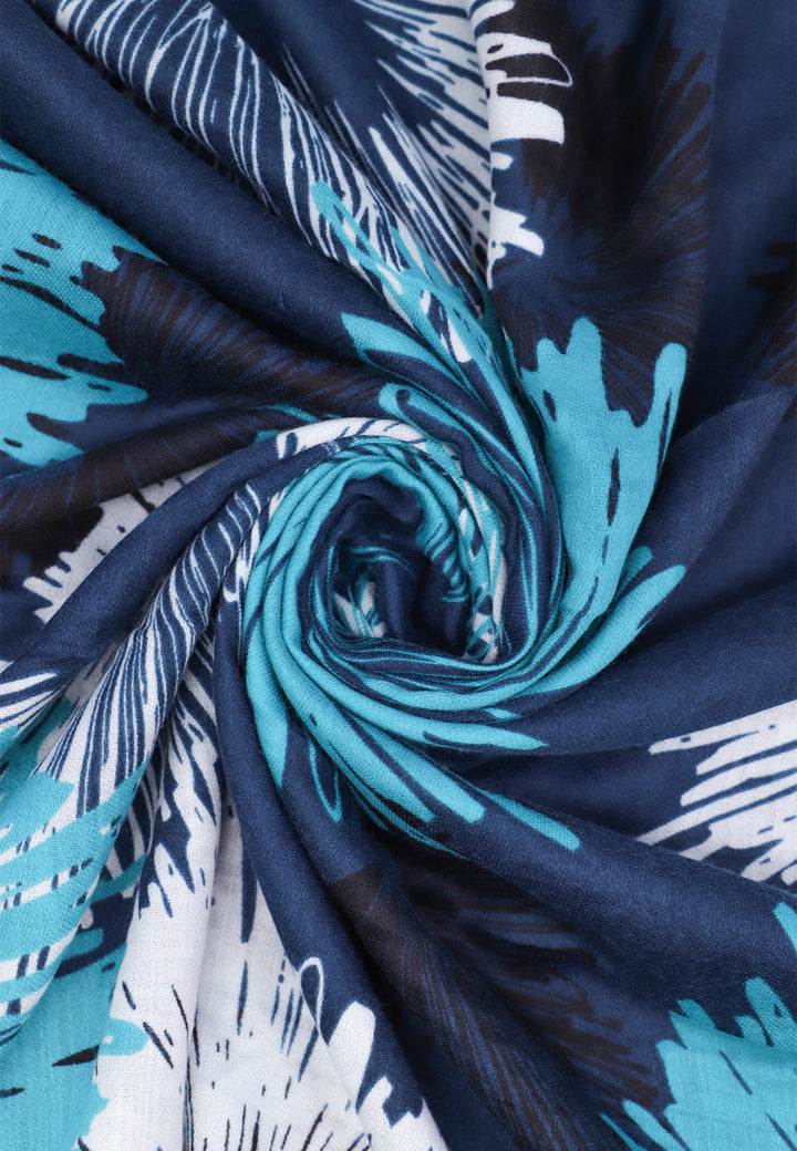 sciarpa foulard con trama astratta colore blu