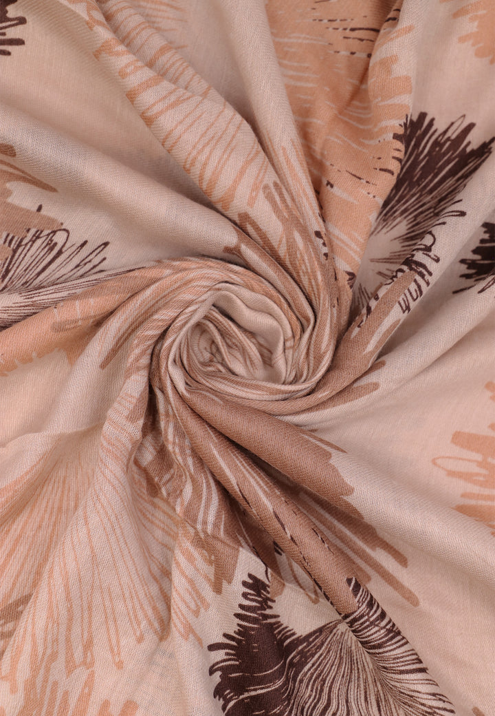 sciarpa foulard con trama astratta colore marrone