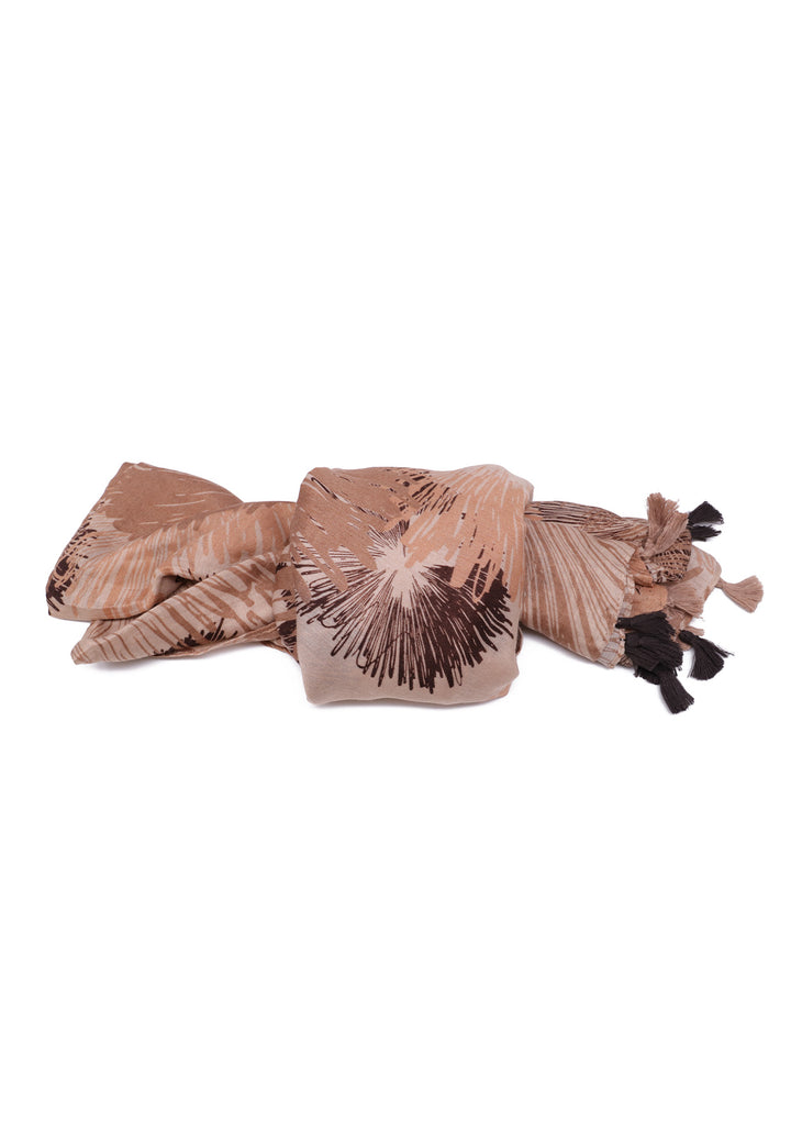 sciarpa foulard con trama astratta colore marrone