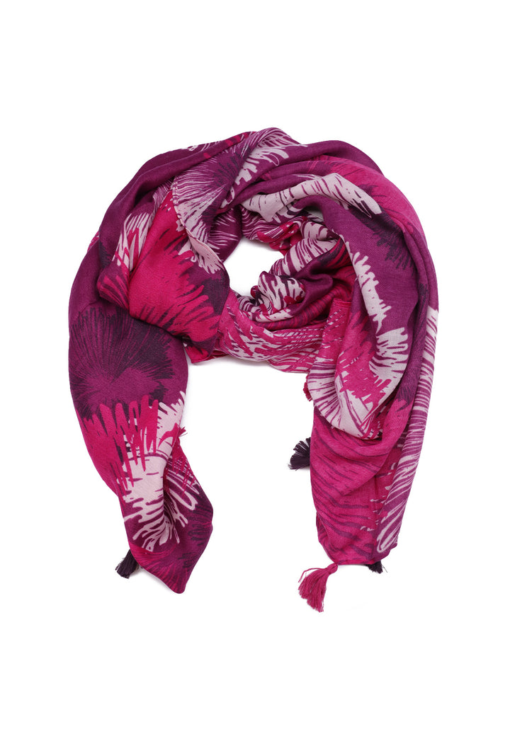 sciarpa foulard con trama astratta colore fucsia