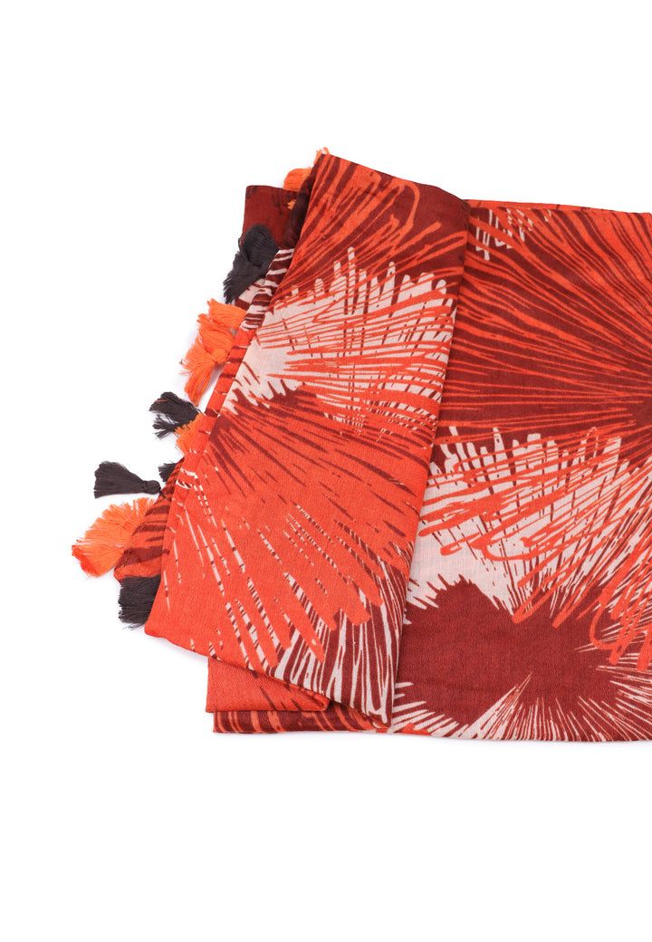 sciarpa foulard con trama astratta colore rosso