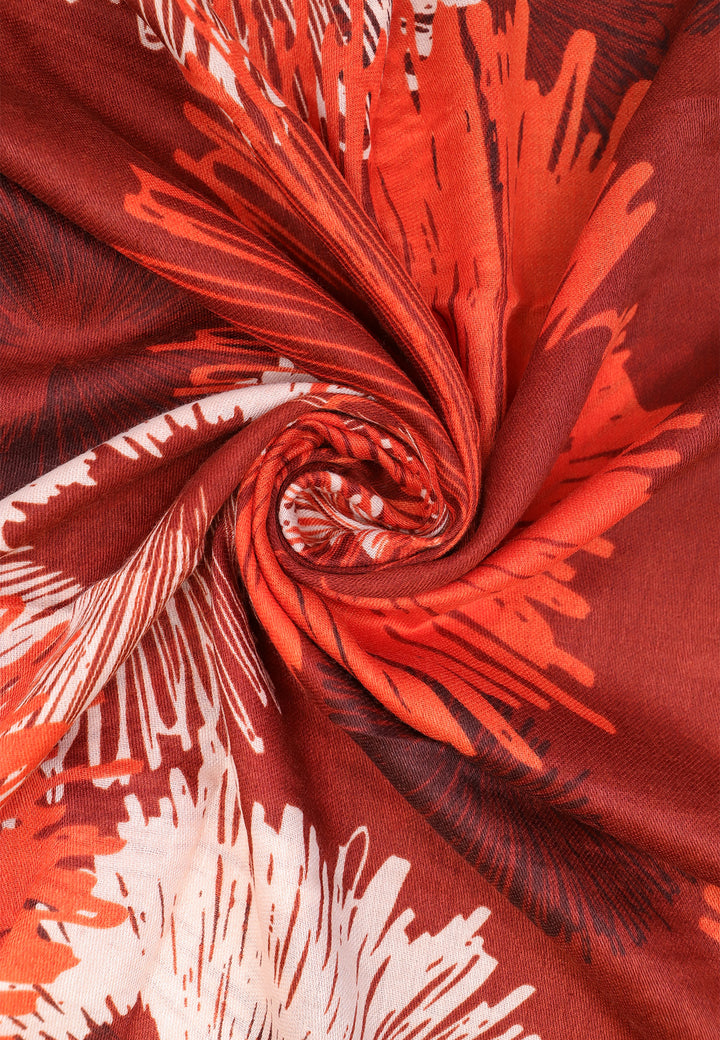 sciarpa foulard con trama astratta colore rosso