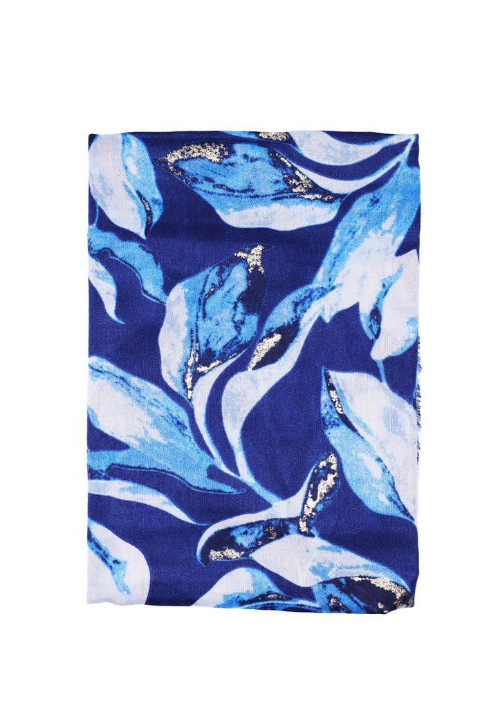 Sciarpa foulard motivo floreale colore blu