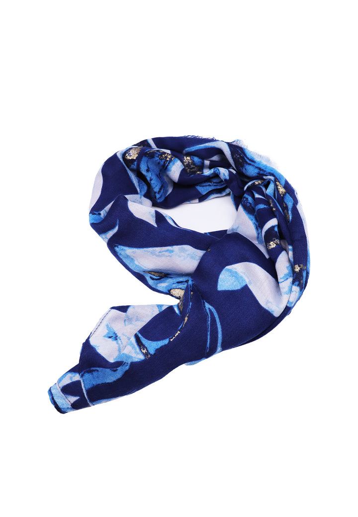 Sciarpa foulard motivo floreale colore blu