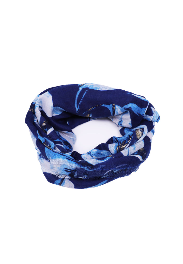 Sciarpa foulard motivo floreale colore blu