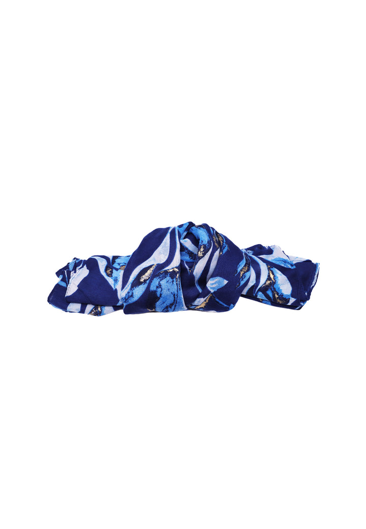 Sciarpa foulard motivo floreale colore blu