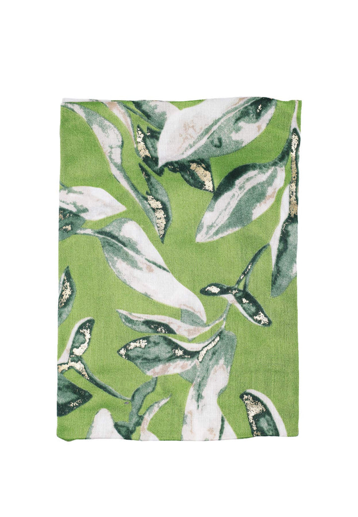 Sciarpa foulard motivo floreale colore verde