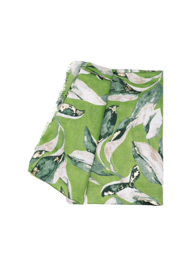 Sciarpa foulard motivo floreale colore verde