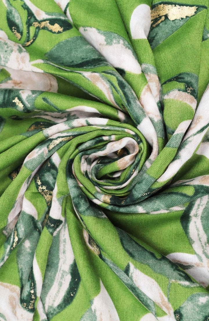 Sciarpa foulard motivo floreale colore verde