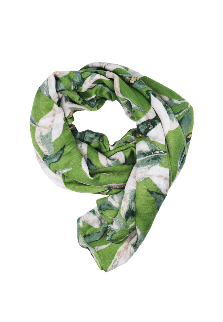 Sciarpa foulard motivo floreale colore verde