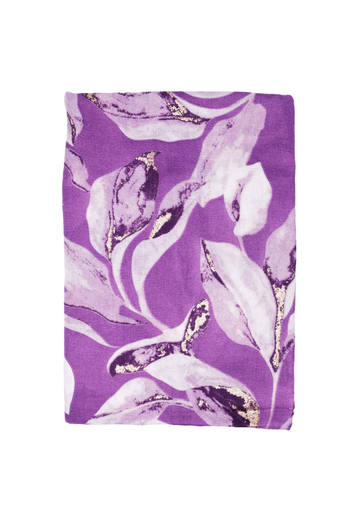 Sciarpa foulard motivo floreale colore viola