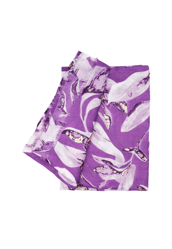 Sciarpa foulard motivo floreale colore viola