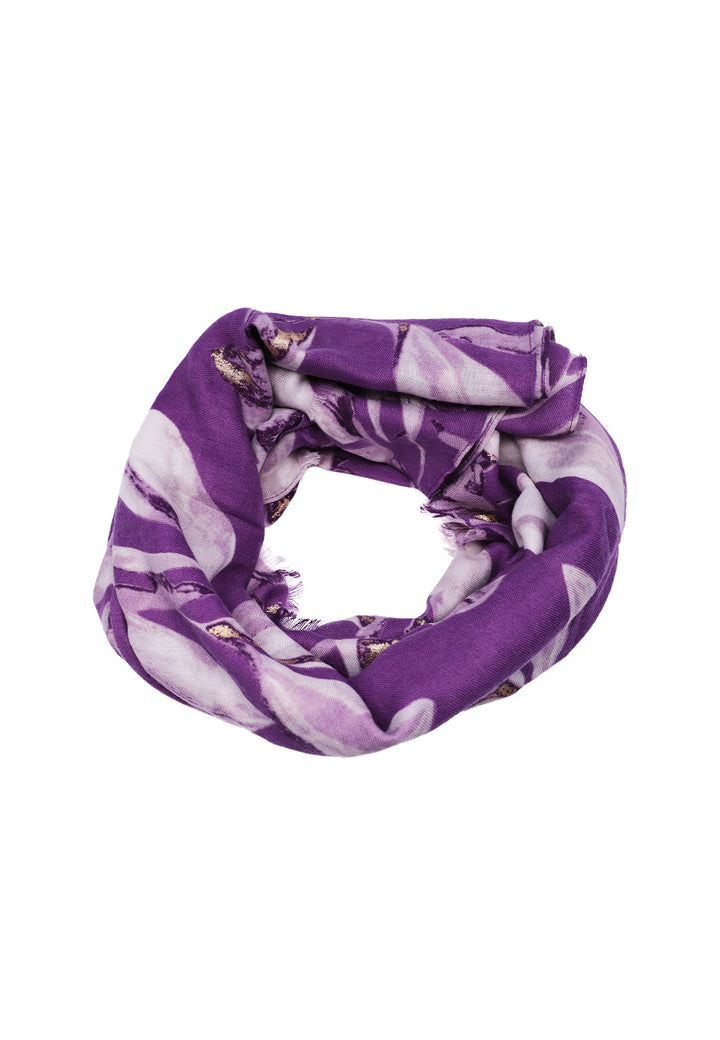 Sciarpa foulard motivo floreale colore viola