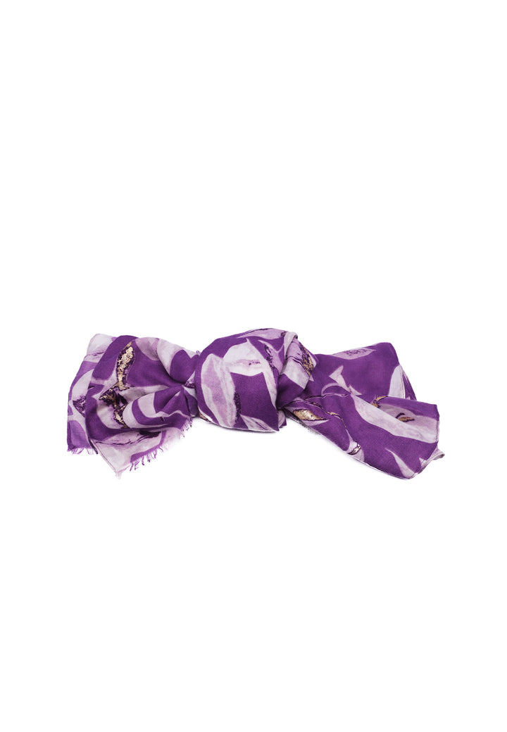 Sciarpa foulard motivo floreale colore viola