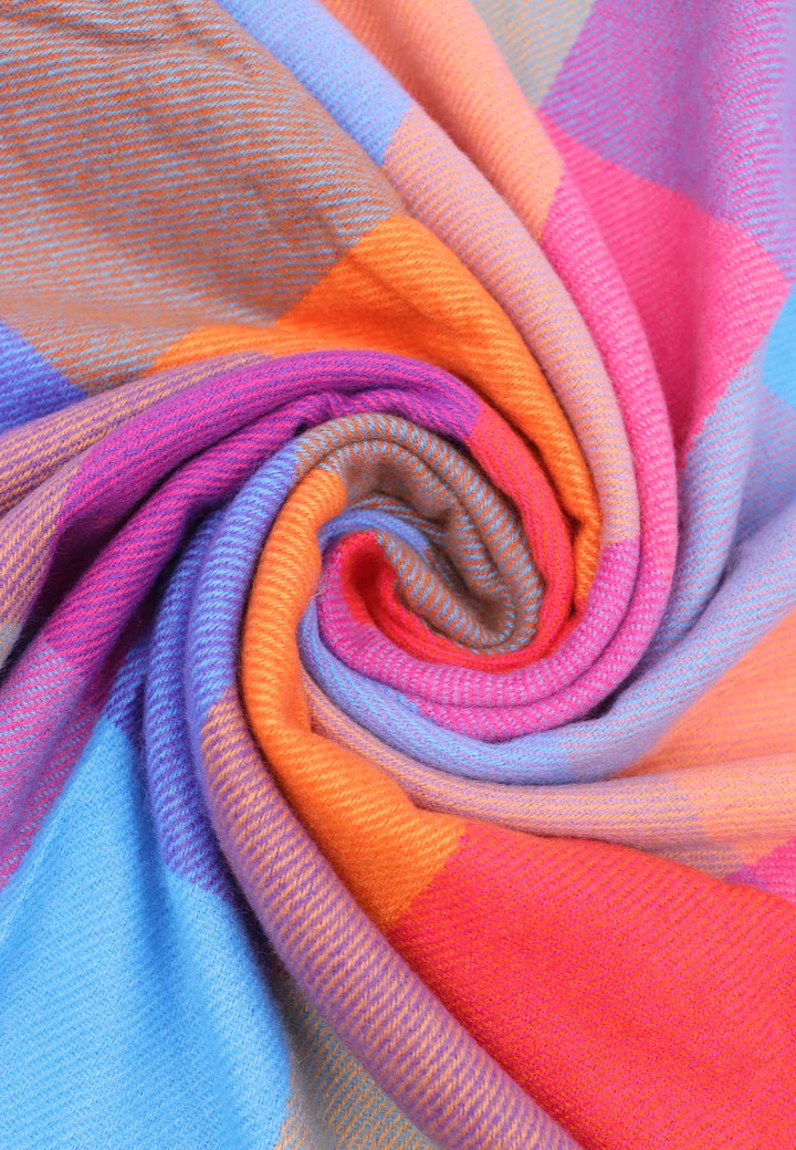 sciarpa foulard pashmina colore fucsia e multicolore