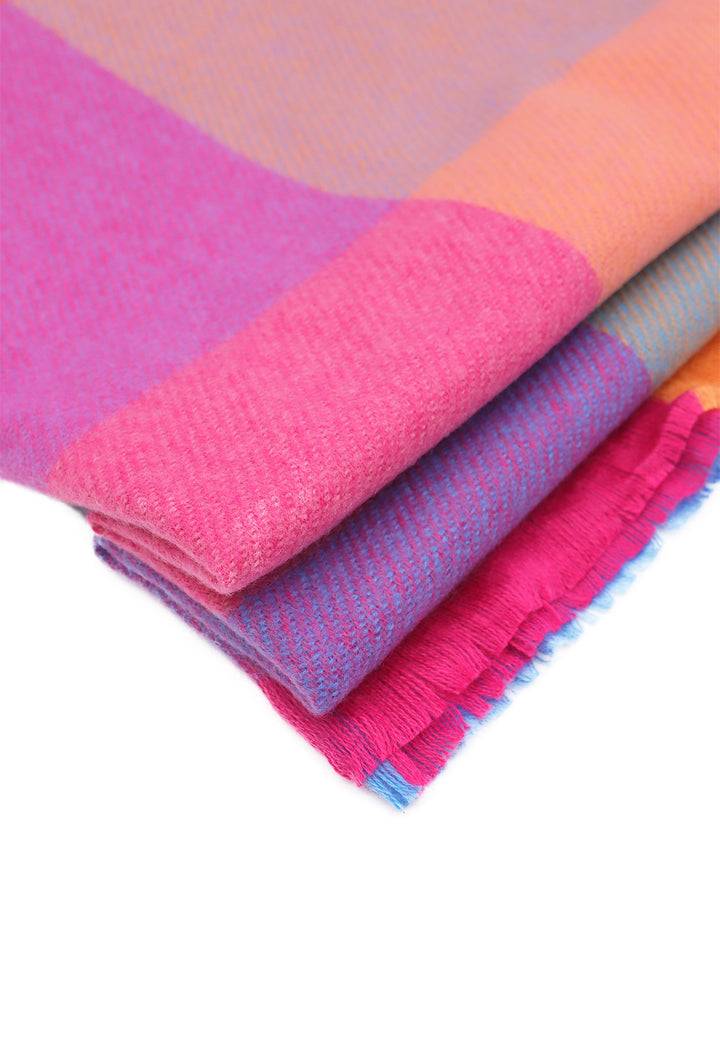 sciarpa foulard pashmina colore fucsia e multicolore