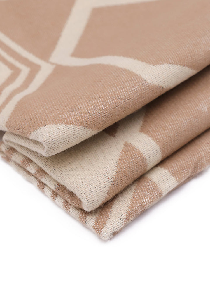 sciarpa pashmina con frange colore beige