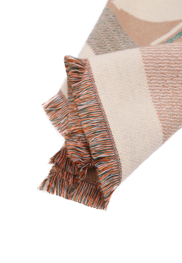 sciarpa pashmina con frange colore beige