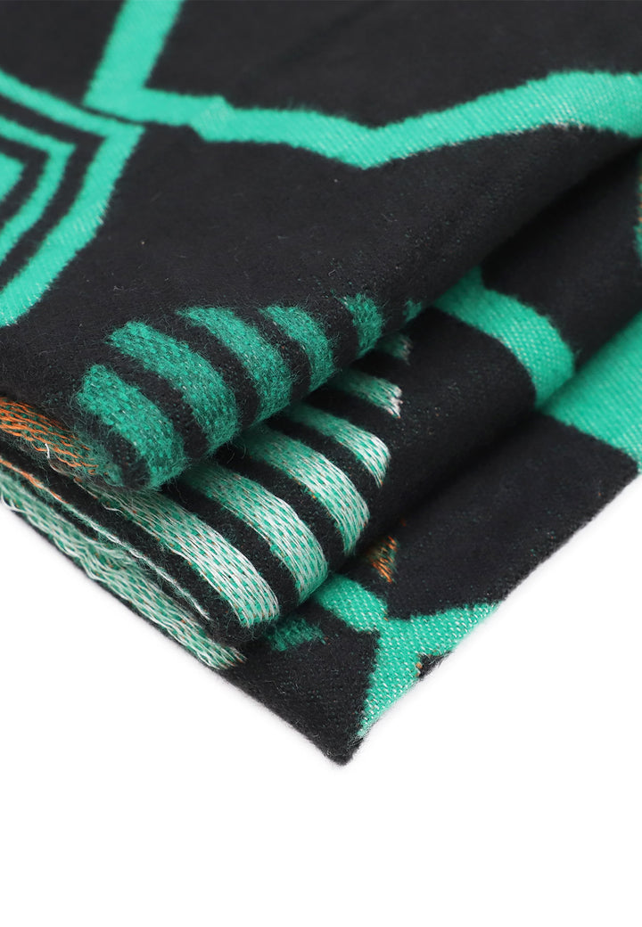 sciarpa pashmina con frange colore verde