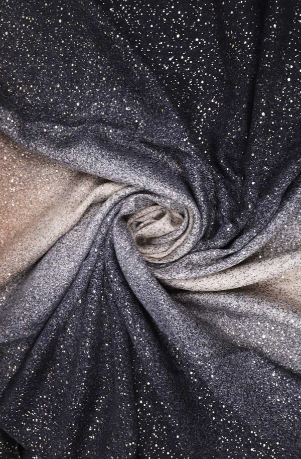 Sciarpa foulard pashmina colore nero e oro