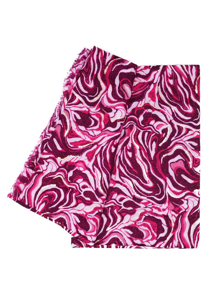 sciarpa foulard pashmina con stampa astratta colore fucsia