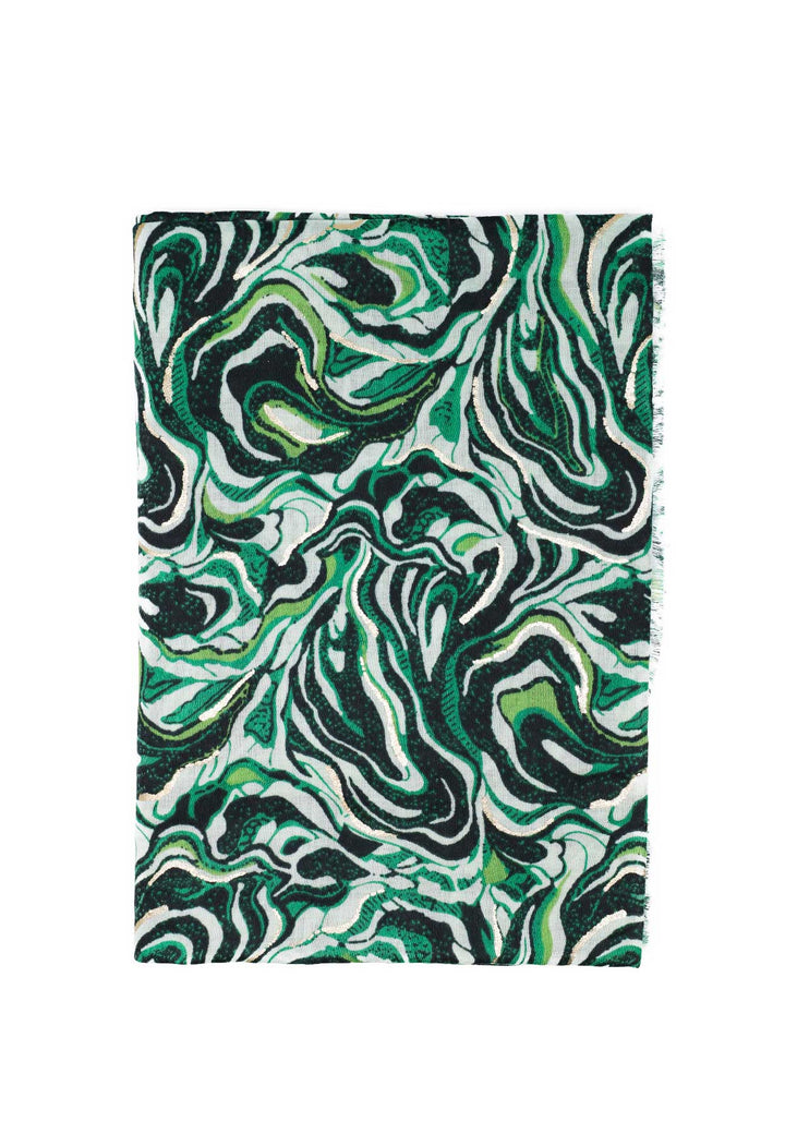 sciarpa foulard pashmina con stampa astratta colore verde