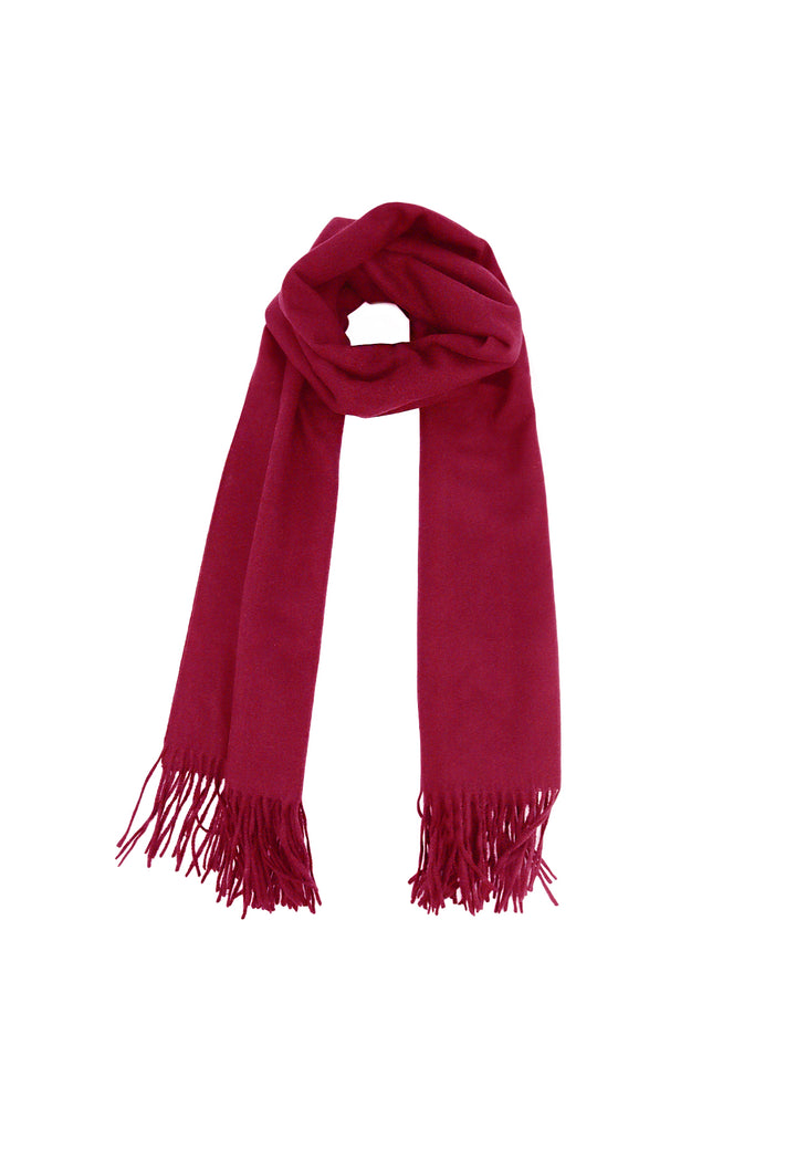 Sciarpa foulard con frange colore rosso