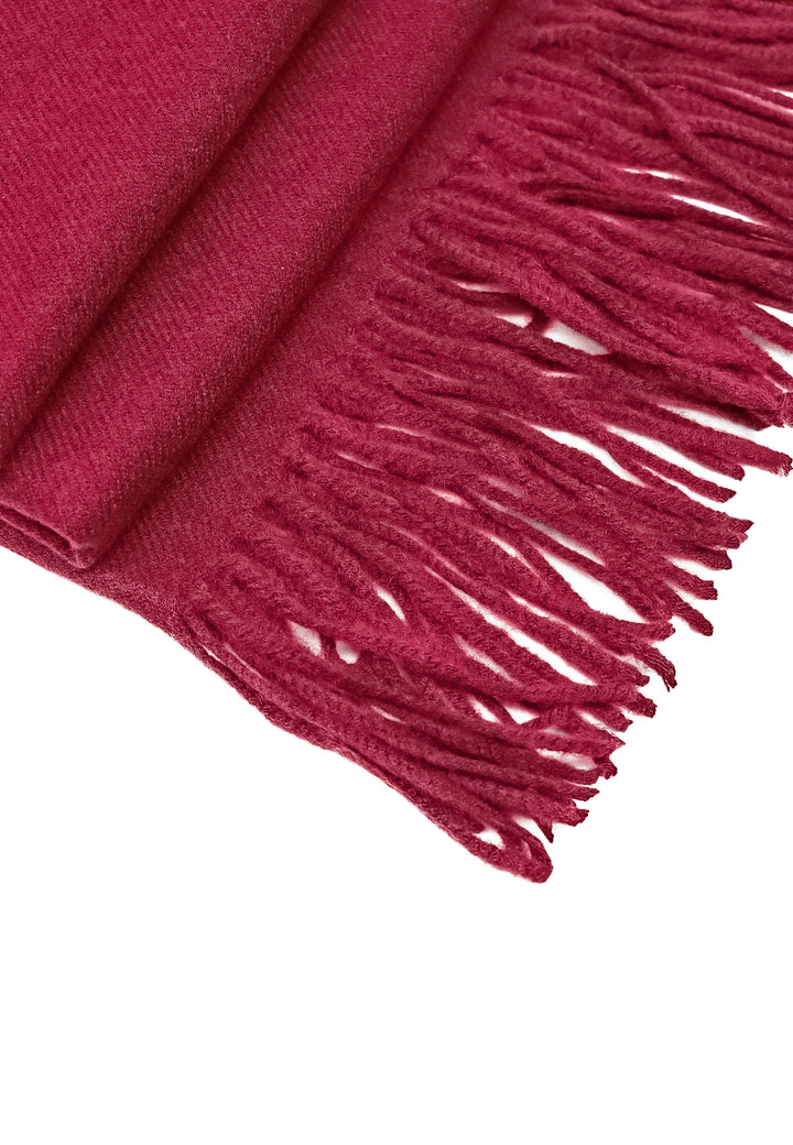 Sciarpa foulard con frange colore rosso