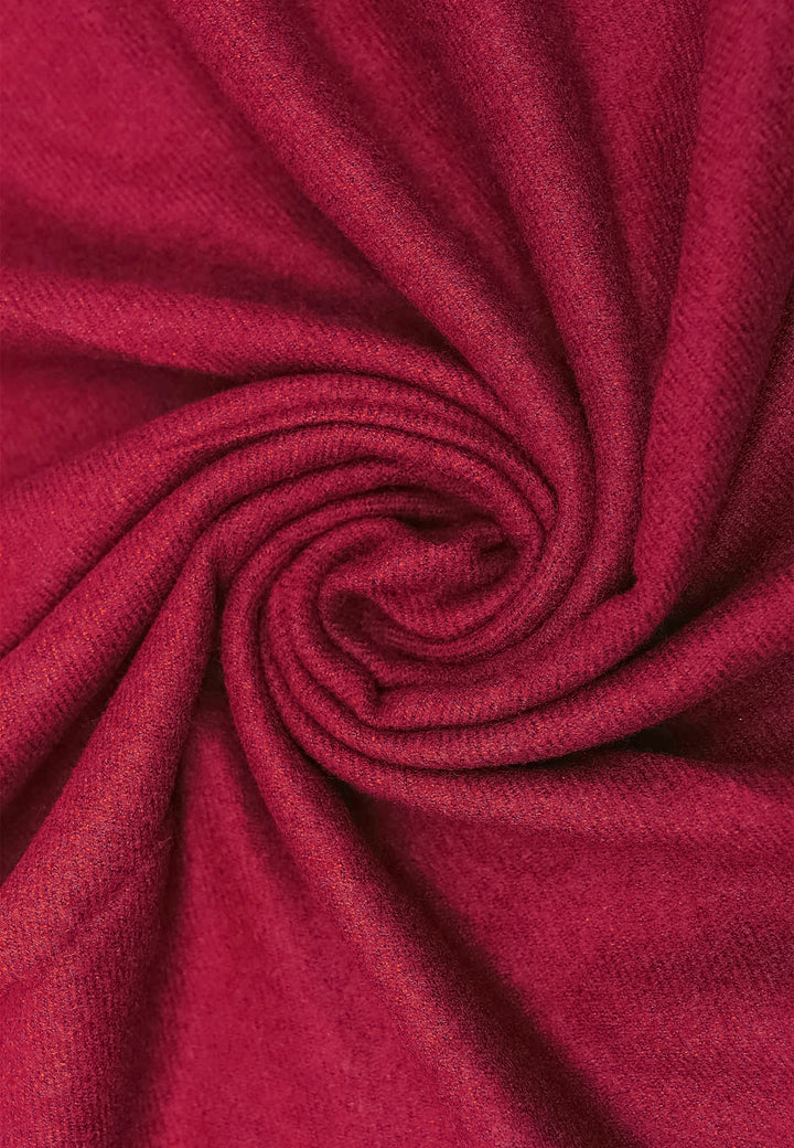 Sciarpa foulard con frange colore rosso