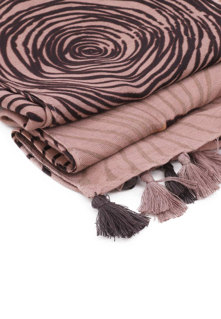 sciarpa foulard da donna in 100% viscosa fantasia colore marrone