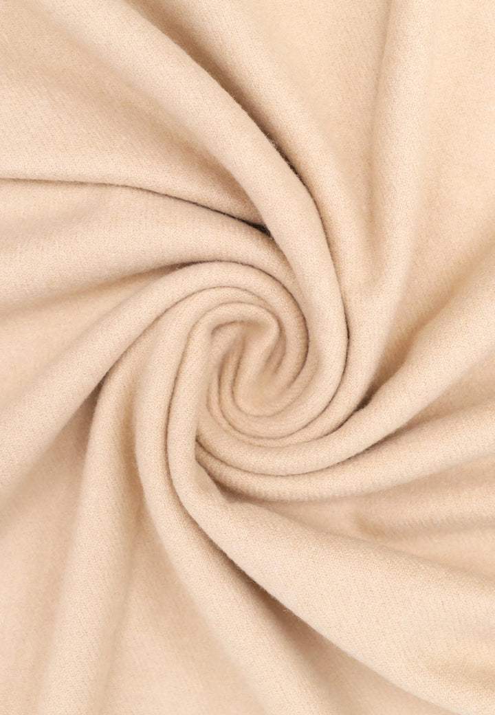 Sciarpa foulard con frange colore beige