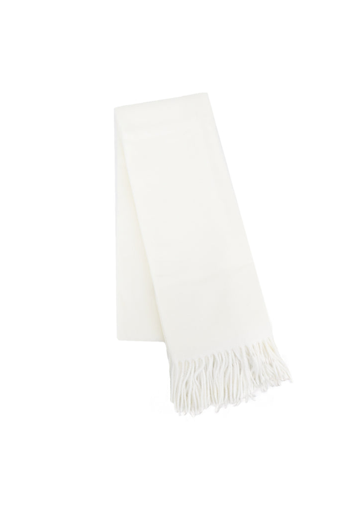 Sciarpa foulard con frange colore bianco