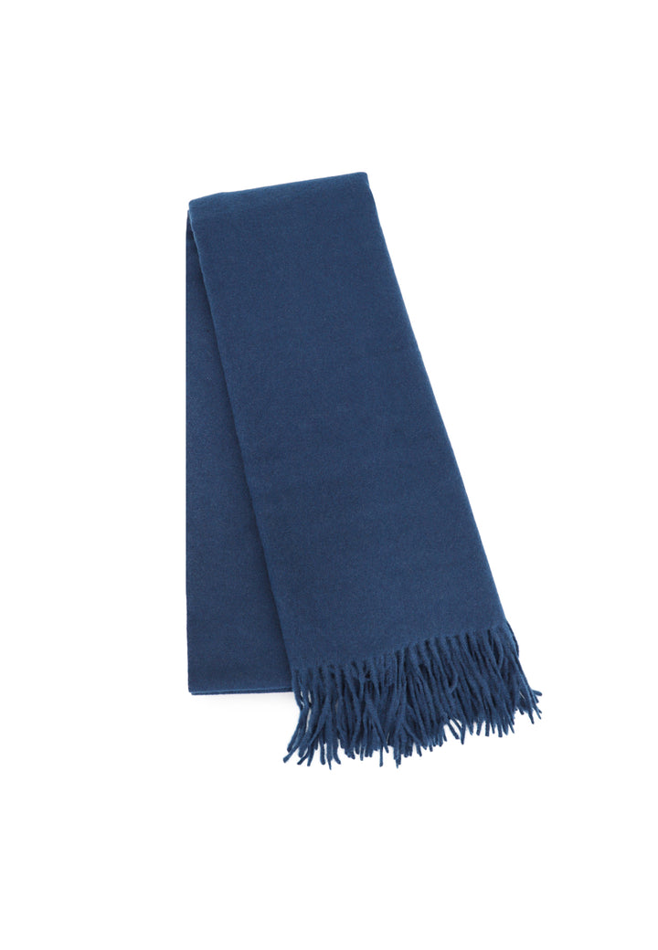 Sciarpa foulard con frange colore blu