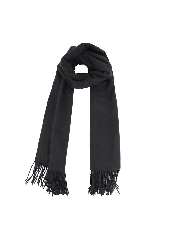 Sciarpa foulard con frange colore nero