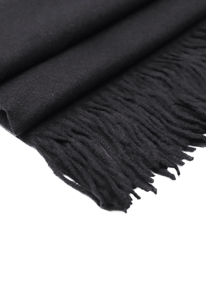 Sciarpa foulard con frange colore nero