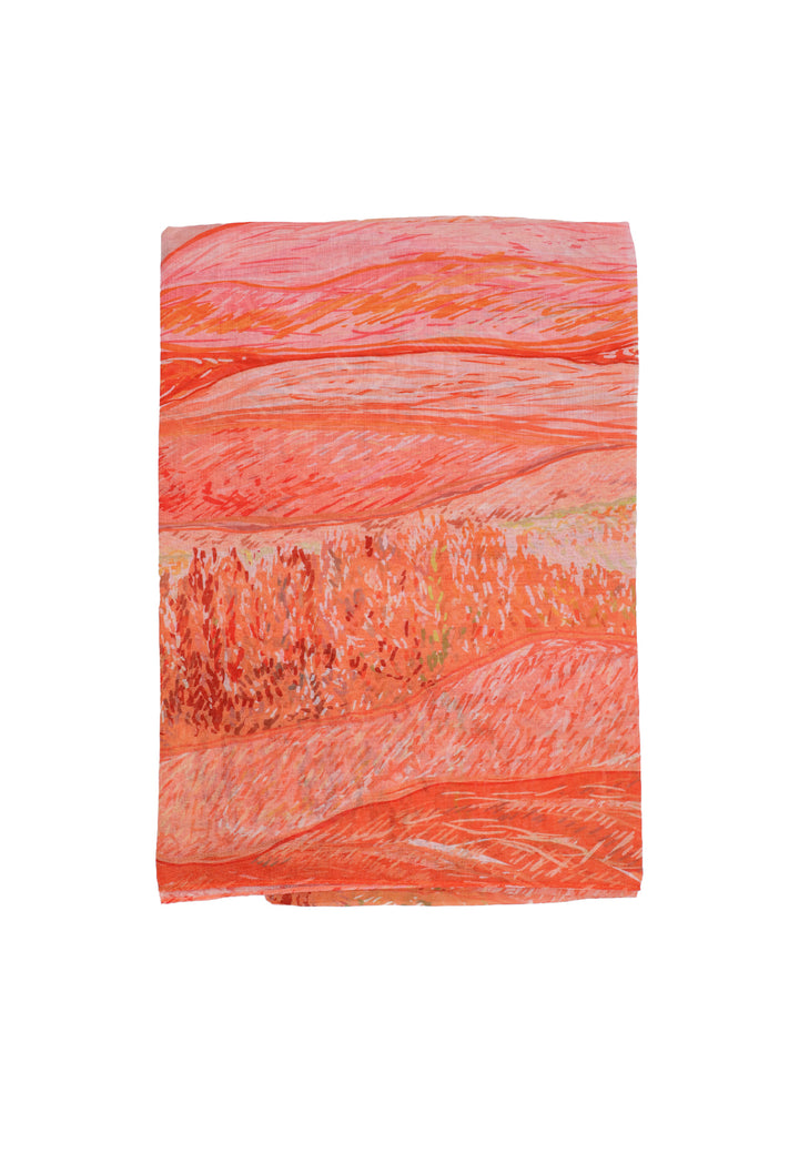 Foulard semi trasparente in viscosa colore arancione