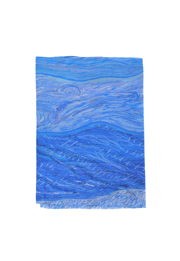 Foulard semi trasparente in viscosa colore blu