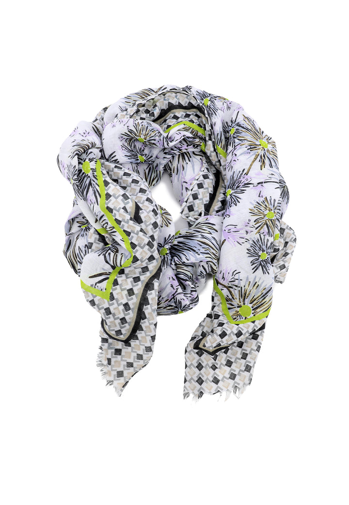 sciarpa leggera foulard da donna con fantasia floreale colore nero 