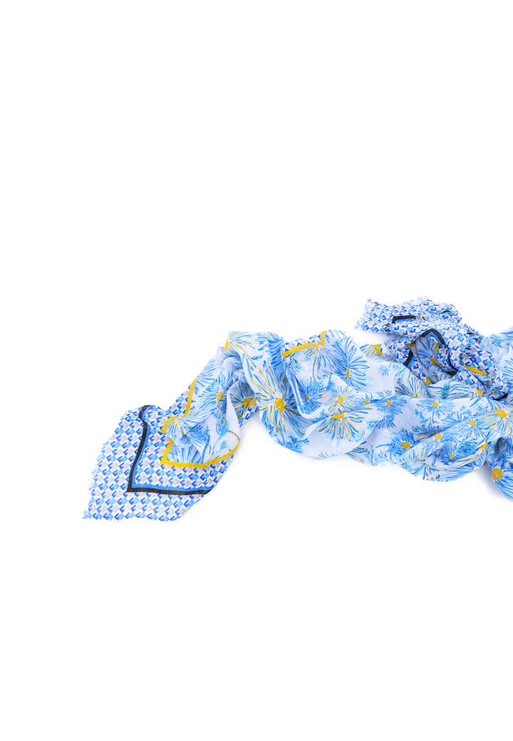 sciarpa leggera foulard da donna con fantasia floreale colore blu